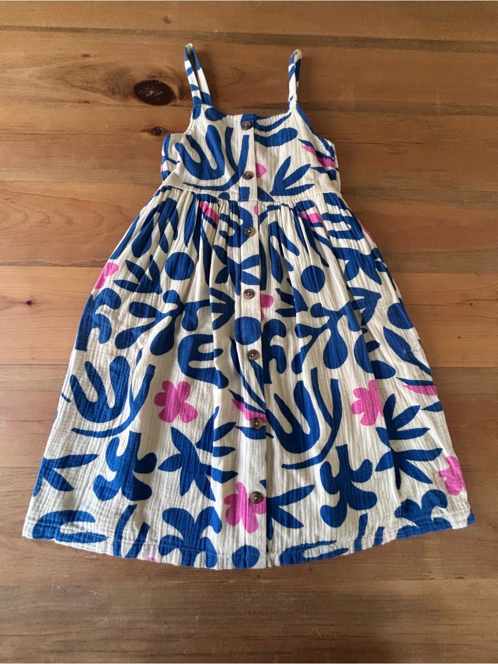 Hanna Anderson Girls Double Layer Soft Cotton Sun Dress w/pockets 6-7